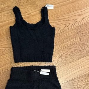 SKIMS Cozy collection too and shorts in black. Brand new with tags.